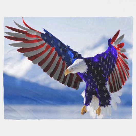Couverture Polaire Eagle américain (Devant (Horizontal))