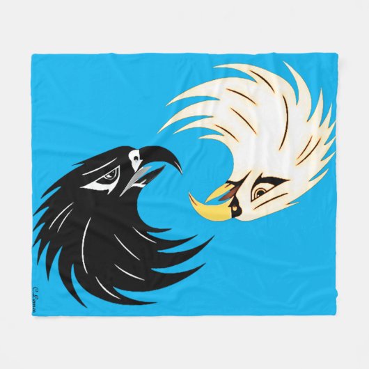 Couverture polaire "Eagle Eye" - Bleu (Devant (Horizontal))