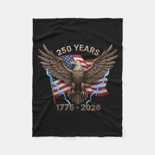 Couverture Polaire Eagle Flag 250 Years 1776-2026 250th Birthday  (Devant)