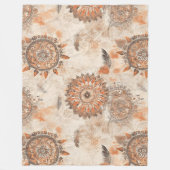 Couverture Polaire Earthy Feathered Mandala (Devant)