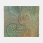 Couverture Polaire Earthy Olive Strata | Agate d'encre verte et dorée (Devant (Horizontal))