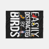 Couverture Polaire Easily Distracted By Birds Funny Bird Lover &amp;  (Devant (Horizontal))