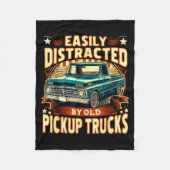 Couverture Polaire Easily Distracted By Old Ckup Trucks Funny Trucker (Devant)