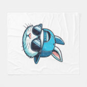 Couverture Polaire Easter Bunny Face Baseball Cap Sunglasses Rabbit B (Devant (Horizontal))