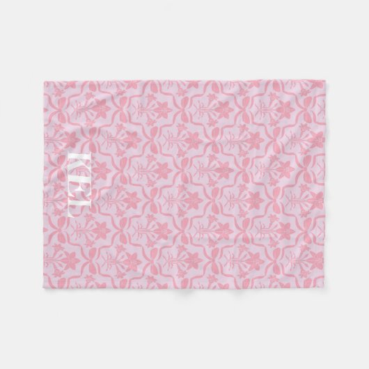 Couverture Polaire Easter Lily Monogram Blanket (Devant (Horizontal))