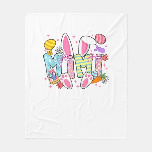 Couverture Polaire Easter Mimi Bunny Ears Coquette Bow Easter Rabbit  (Devant)