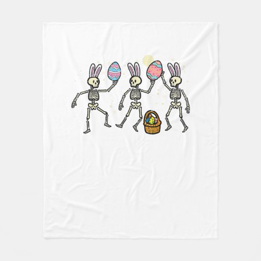 Couverture Polaire Easter Skeletons Dancing Eggs Funny Bones Men Wome (Devant)