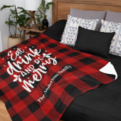 Couverture Polaire Eat Drink & Be Merry Personalized Buffalo Plaid