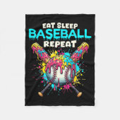 Couverture Polaire Eat Sleep Baseball Repeat Funny Ice Cream Drip Cro (Devant)