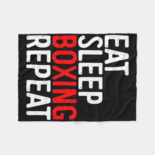 Couverture Polaire Eat Sleep Boxing Répéter Funny Boxer Shirt (Devant (Horizontal))