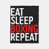 Couverture Polaire Eat Sleep Boxing Répéter Funny Boxer Shirt (Devant)