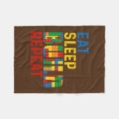 Couverture Polaire Eat Sleep Build Répéter Building Bricks Master (Devant (Horizontal))