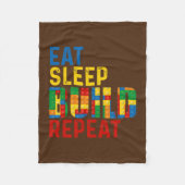 Couverture Polaire Eat Sleep Build Répéter Building Bricks Master (Devant)