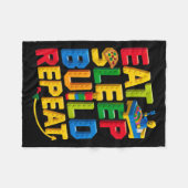 Couverture Polaire Eat Sleep Build Répéter Master Builder Building Br (Devant (Horizontal))