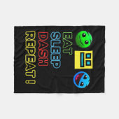 Couverture Polaire Eat Sleep Dash Répéter Video Game Géométrie Vidéo (Devant (Horizontal))