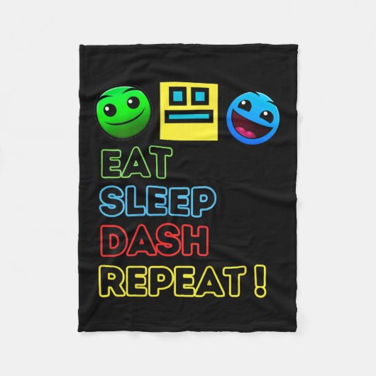 Couverture Polaire Eat Sleep Dash Répéter Video Game Géométrie Vidéo (Devant)