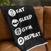 Couverture Polaire Eat Sleep Gym Icône de répétition