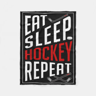 Couverture Polaire Eat Sleep Hockey Repeat Field Ice Hockey Players F