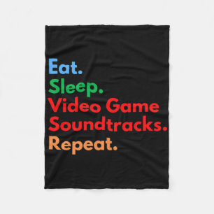 Couverture Polaire Eat Sleep Video Game Soundtracks Répéter Pour Joue