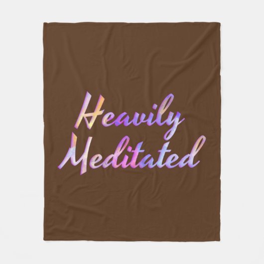 Couverture Polaire Eau bleu rose mauve fortement méditée sur Brown (Devant)