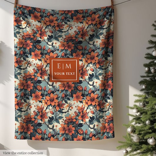 Couverture Polaire Eau chic jetée en cuivre et vert pastel