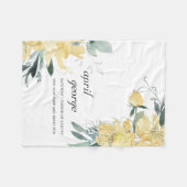 COUVERTURE POLAIRE EAU FLORALE VERTE JAUNE PROPRE ANNIVERSAIRE (Devant (Horizontal))