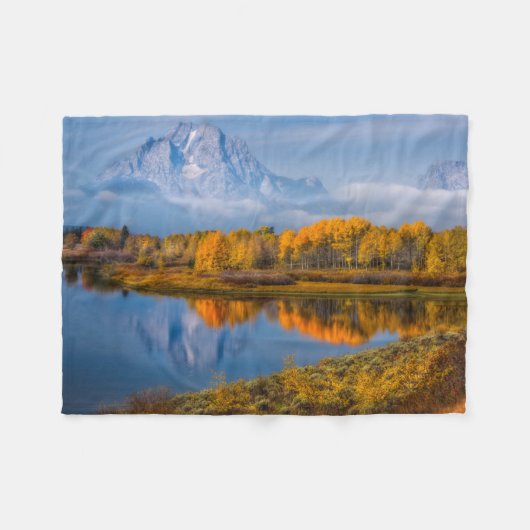 Couverture Polaire Eau | Oxbow Bend Jackson Wyoming (Devant (Horizontal))