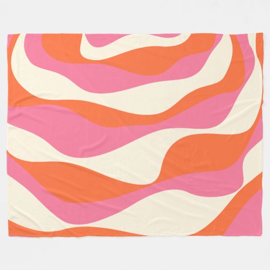 Couverture Polaire Ebb et flux 4 - rose, orange et crème (Devant (Horizontal))