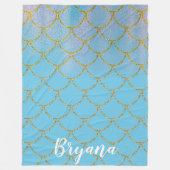 Couverture Polaire Écailles de Sirène Iridescentes Perle Brillant Sci (Devant)