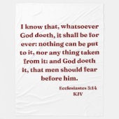 Couverture Polaire Ecclésiaste 3:14 KJV Bible Verse (Devant)