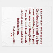 Couverture Polaire Ecclésiaste 3:14 KJV Bible Verse (Devant (Horizontal))