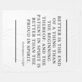 Couverture Polaire Ecclesiastes 7:8 Citation Verse De La Bible KJV (Devant (Horizontal))