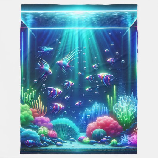 Couverture Polaire "Échappement de l'aquarium enchanté" (Devant)