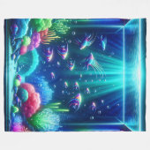 Couverture Polaire "Échappement de l'aquarium enchanté" (Devant (Horizontal))