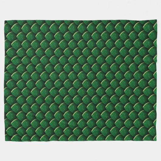 Couverture Polaire Échelle de dragon vert (Devant (Horizontal))