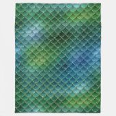 Couverture Polaire Echelle de sirène verte bleu dégradé (Devant)