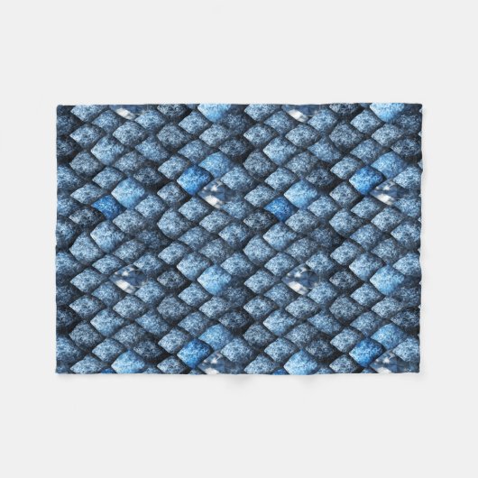 Couverture Polaire Échelles de dragon/gemmes bleues (Devant (Horizontal))