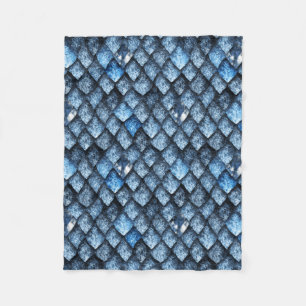 Couverture Polaire Échelles de dragon/gemmes bleues