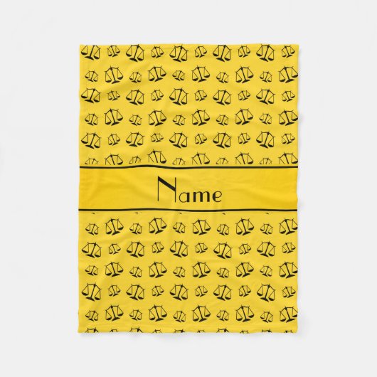 Couverture Polaire Échelles de justice jaune nom personnalisé (Devant)