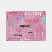 Couverture Polaire Échelles nommées personnalisées de sirène de rose (Devant (Horizontal))