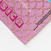 Couverture Polaire Échelles nommées personnalisées de sirène de rose (Coin)