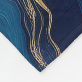 Couverture Polaire Échos Bleus Profonds : Art Abstrait de l'Océan (Coin)