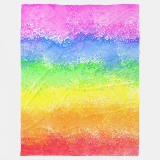 Couverture Polaire Éclaboussure d'aquarelle arc-en-ciel stylée chic (Devant)