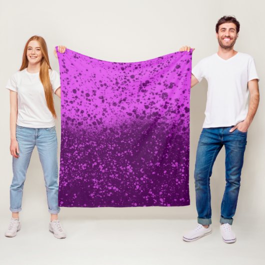 Couverture Polaire Éclaboussure monochrome pourpre royal (En situation)