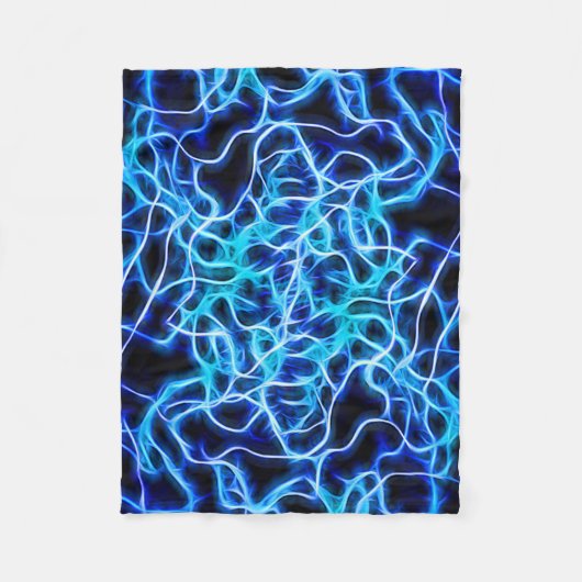 Couverture Polaire Éclair électrique néon bleu Tesla Coil (Devant)