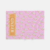 Couverture Polaire Éclair rose Pop Art Monogramme Pet (Devant (Horizontal))