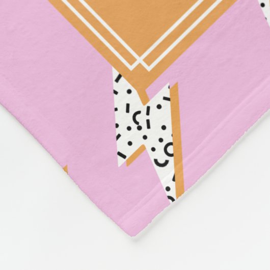 Couverture Polaire Éclair rose Pop Art Monogramme Pet (Coin)