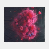 Couverture Polaire Éclatement du coeur rose (Devant (Horizontal))