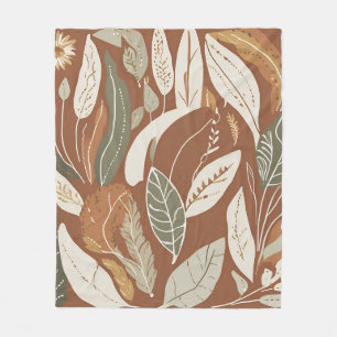 Couverture Polaire Eclectique Naturel Terracotta Fleur sauvage Rustiq