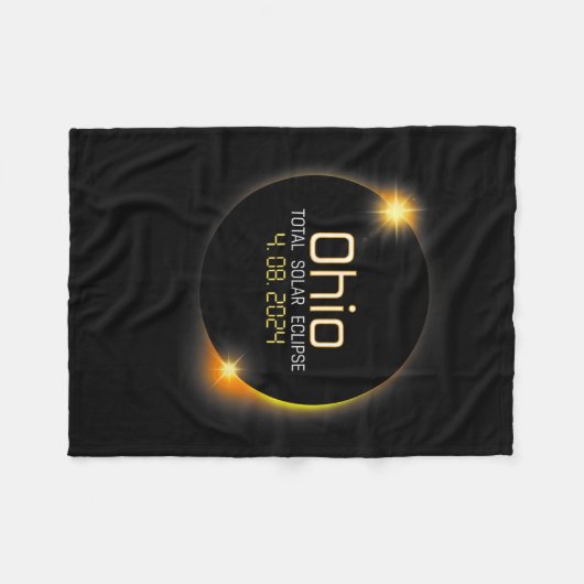 Couverture Polaire Eclipse 2024 Shirt State Ohio Total Solar Eclipse (Devant (Horizontal))